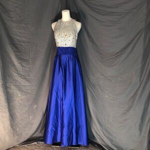 Elegant Blue and Silver Women's Formal Dress